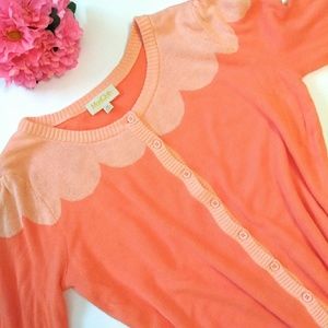 Modcloth Paris Cafe Cardigan in Coral Size Medium